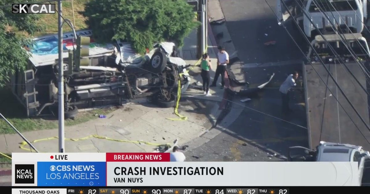 1 hospitalized after multi-car crash involving U-Haul in Van Nuys - CBS ...
