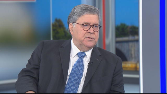 Former Attorney General William Barr appears on "Face the Nation" on Sunday, Aug. 6, 2023. 