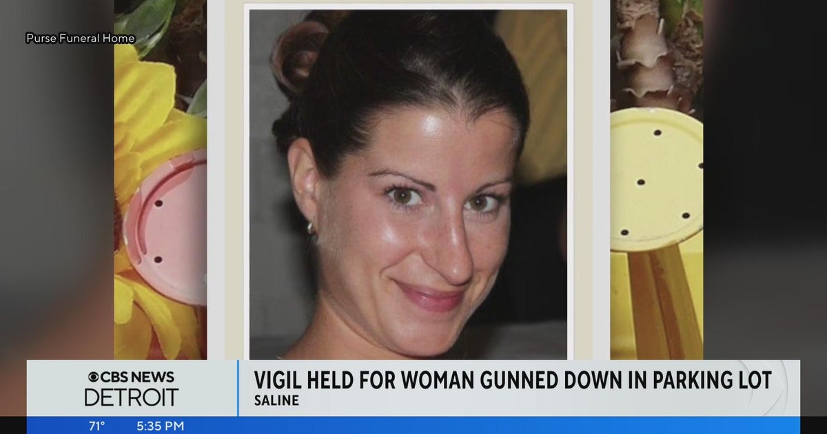 Vigil held for woman gunned down in Saline parking lot - CBS Detroit