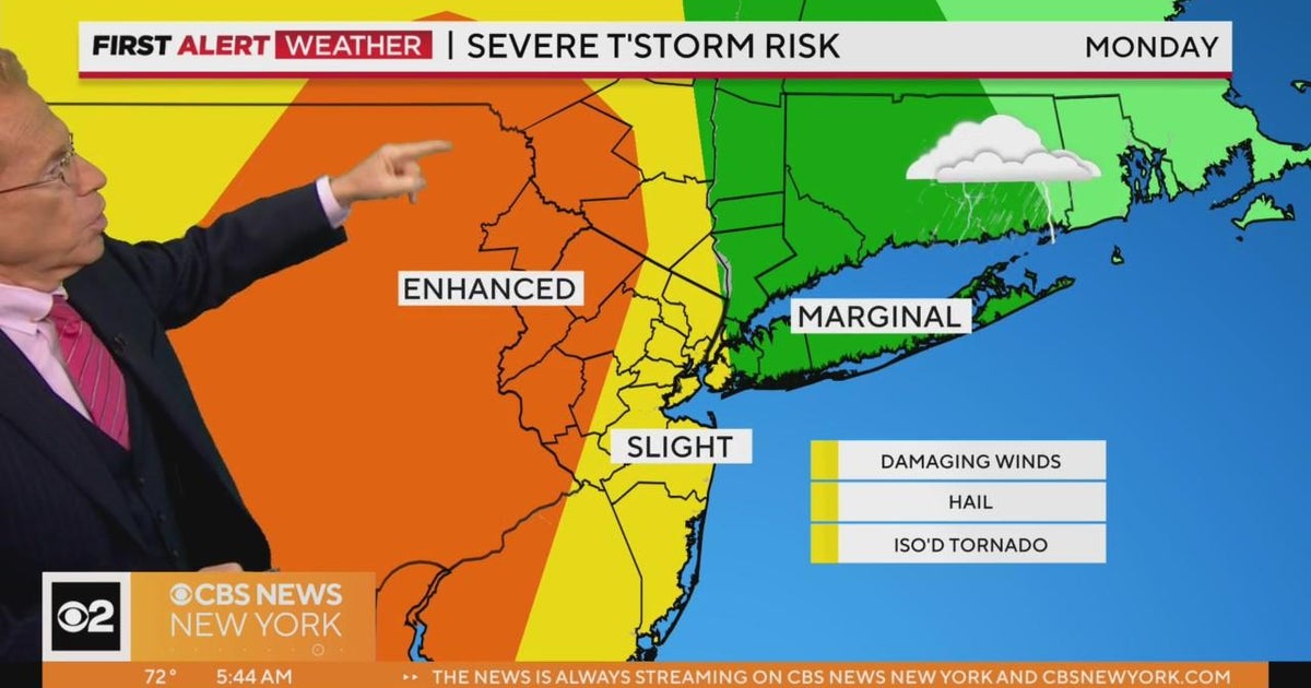 First Alert Weather Red Alert for heavy rain Monday CBS New York