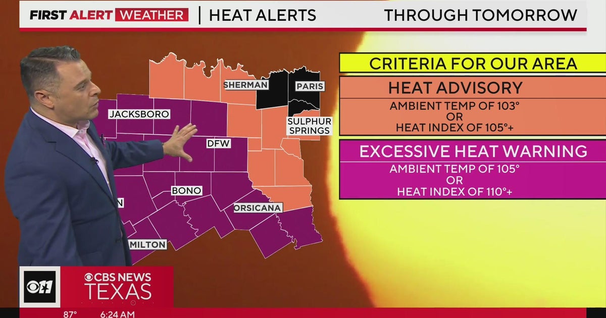 Multiple heat alerts in effect through Wednesday - CBS Texas