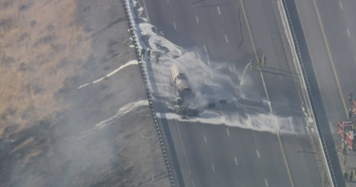 Tanker fire closes sections of I-5 near Pyramid Lake