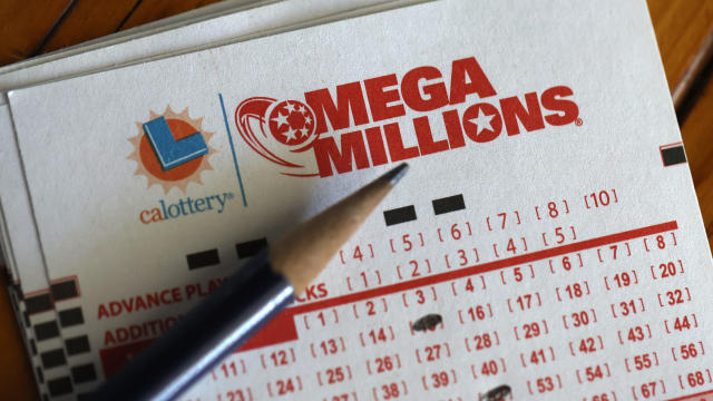 Mega Millions lottery tickets are displayed in a photo illustration on August 1, 2023, in San Anselmo, California. 
