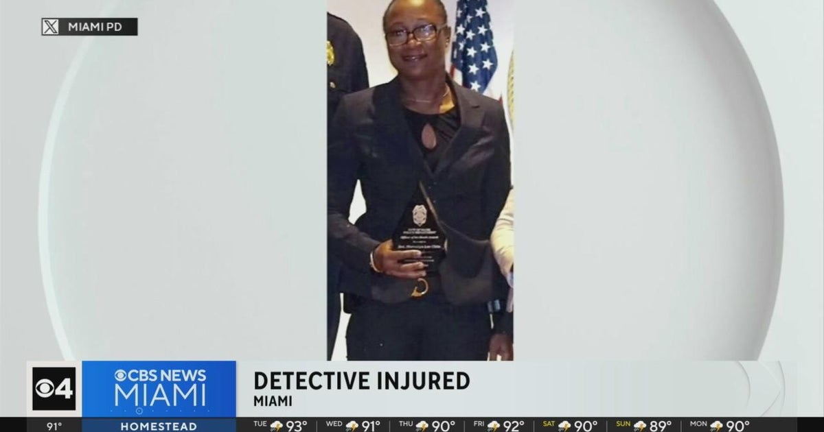 Miami detective recovering after being hit by vehicle, pinned against parked car