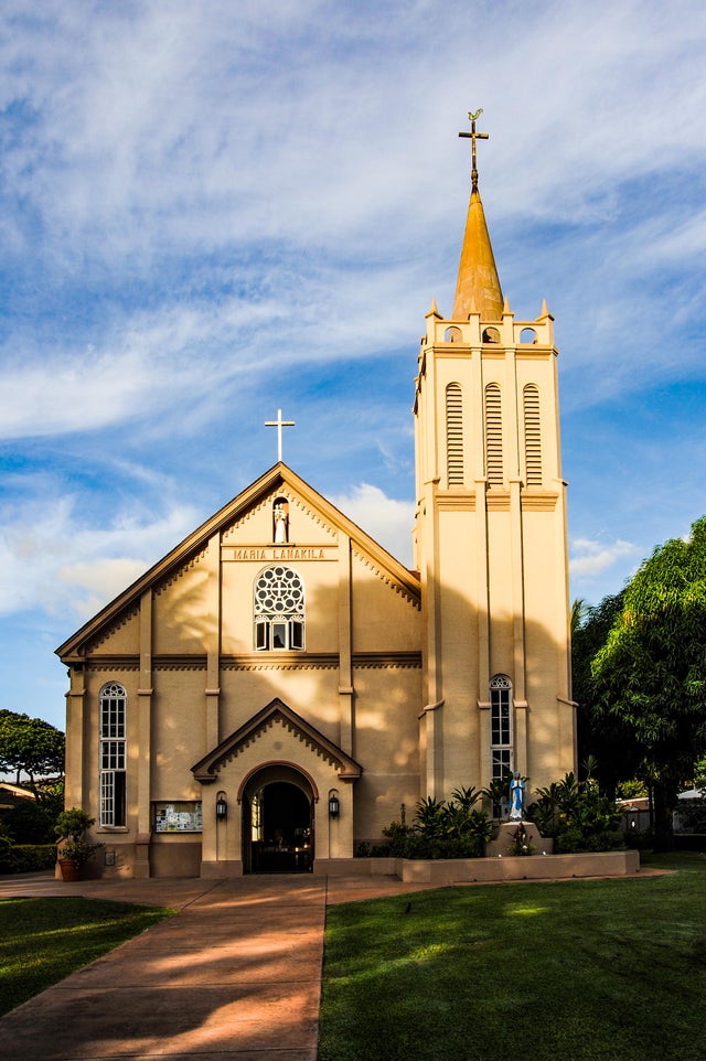 Maria Lanakila Catholic church in Lahaina, Maui, Hawaii 