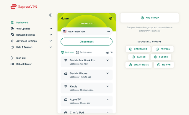 ExpressVPN Interface