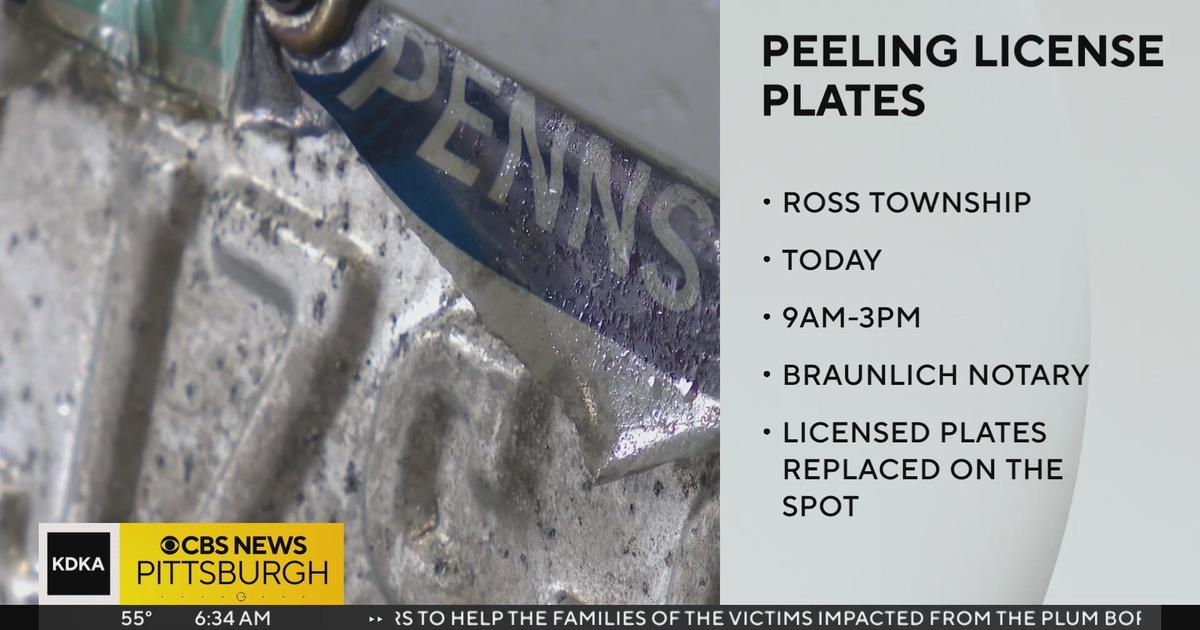 Ross Township Police Department Offering To Replace Peeling License Plates Cbs Pittsburgh