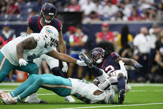 The Houston Texans fall 28-3 to the Miami Dolphins in their preseason home  opener, despite an early interception by the defense.