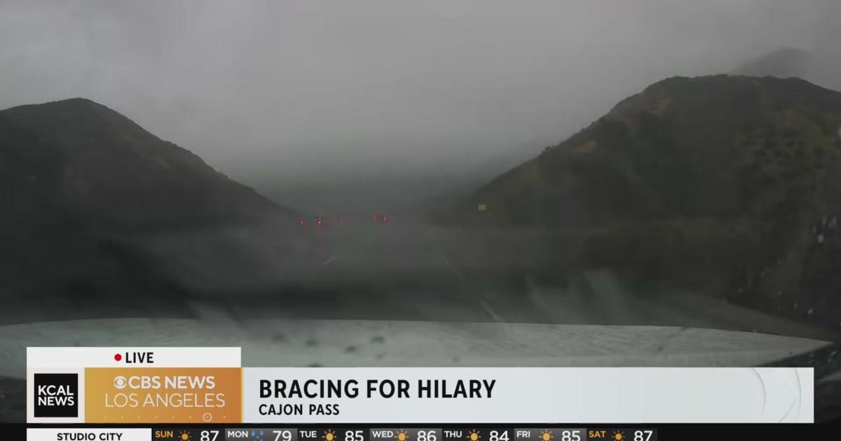 Heavier rainfall across the Cajon Pass causing dangerous driving