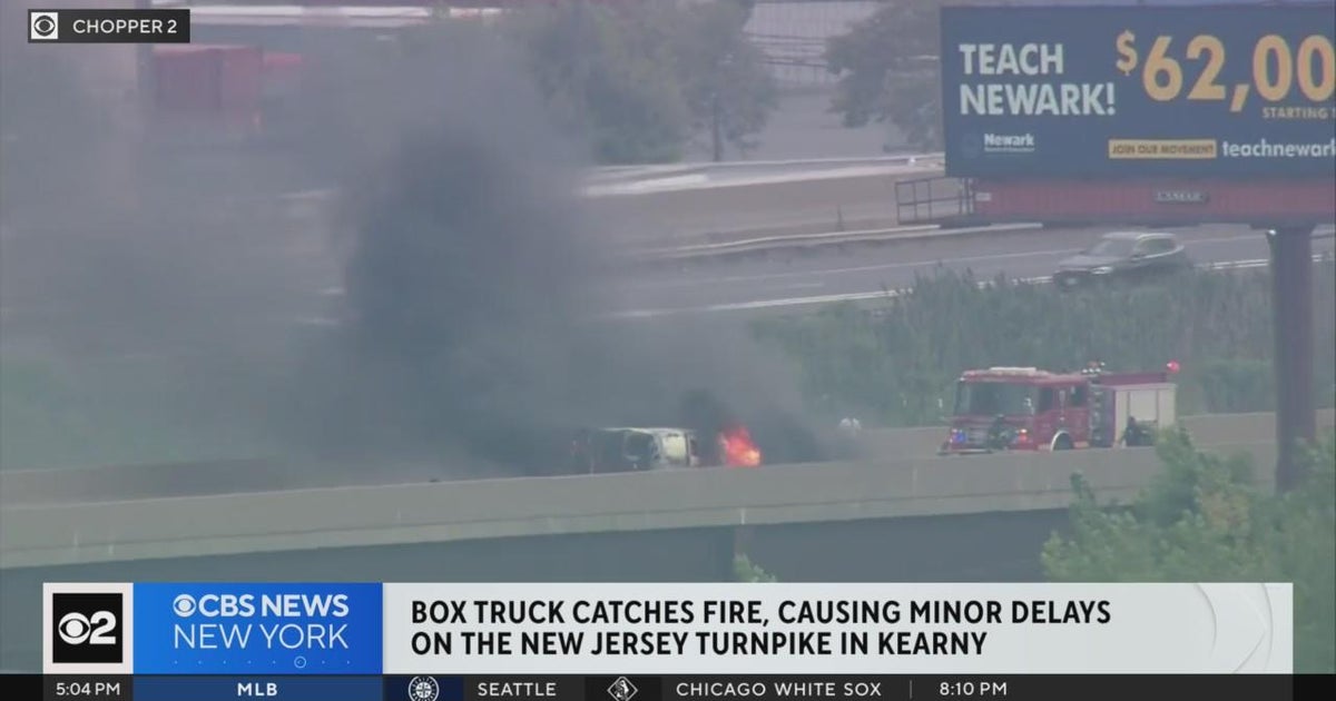 Caught on video Truck fire on NJ Turnpike CBS New York
