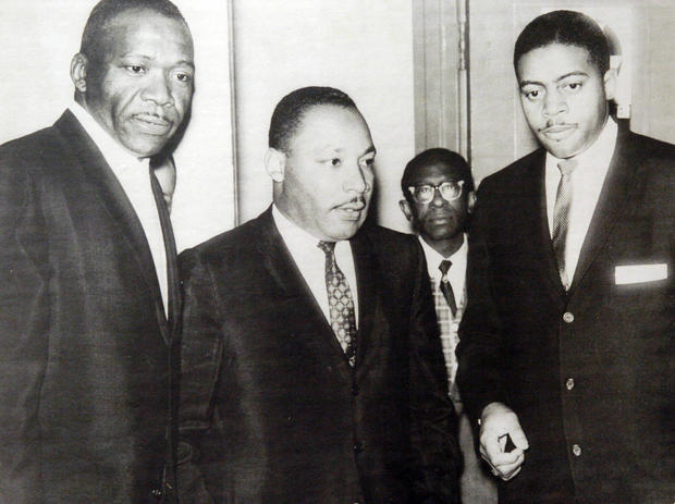 DENVER,CO--DECEMBER 17TH 2006- Left: the Rev. Richard Battles, Martin Luther King Jr., Gayle Stockham (in glasses) and James D. Peters, in a 1964 photo. THE DENVER POST/ ANDY CROSS 
