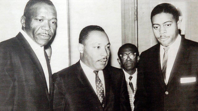 DENVER,CO--DECEMBER 17TH 2006- Left: the Rev. Richard Battles, Martin Luther King Jr., Gayle Stockham (in glasses) and James D. Peters, in a 1964 photo. THE DENVER POST/ ANDY CROSS 