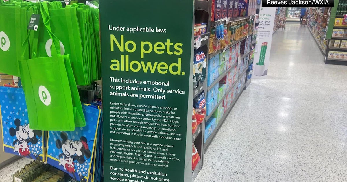 Publix grocery shop posts no pets picture, only provider animals Publix grocery shop posts no pets picture, only provider animals