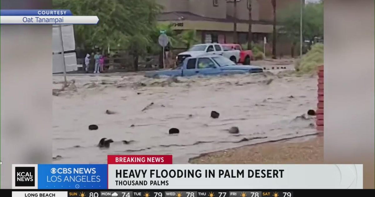 Tropical Storm Hilary brings heavy flooding to Thousand Palms - CBS Los ...
