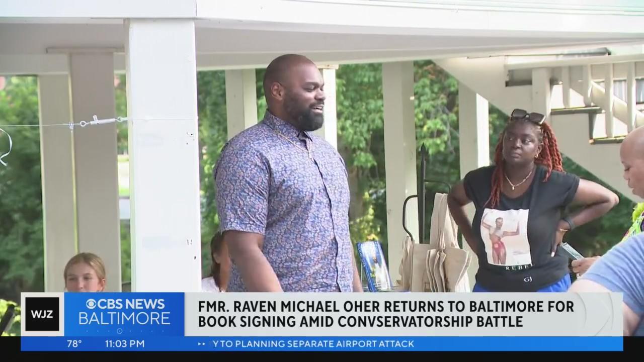 Michael Oher greets fans at a Baltimore book signing amid lawsuit to end  his conservatorship - CBS Baltimore