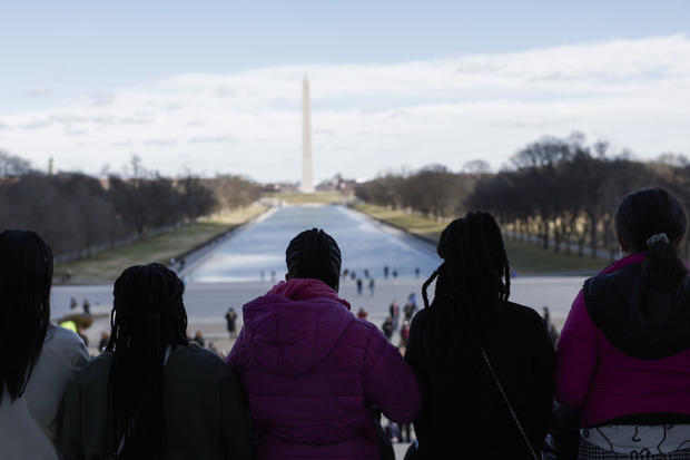 Students From D.C. Area Elementary School Read Dr. Martin Luther King's "I Have a Dream Speech" At The Lincoln Memorial 
