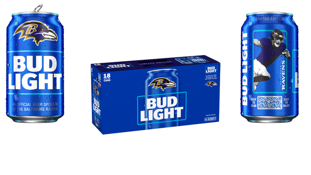 Bud Light unveils Ravens team packaging for NFL season - CBS Baltimore