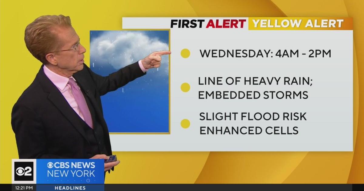 First Alert Weather: Tracking rain tomorrow morning - CBS New York