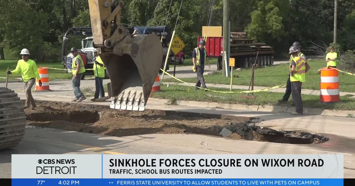 Sinkhole forces closure on Wixom Road; traffic, school bus routes ...