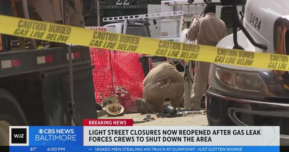 Traffic closures in place in downtown Baltimore after gas leak CBS Baltimore