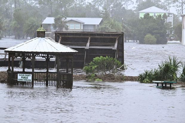 Flooding in Steinhatchee, Florida, after Hurricane Idalia made landfall. 