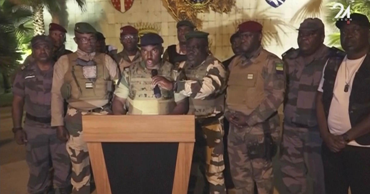 Gabon coup attempt sees military chiefs declare election results "cancelled" and "end to current regime"