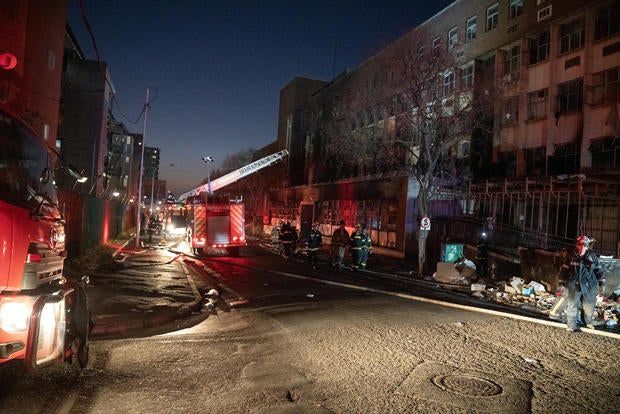 Aftermath of fire in Johannesburg 