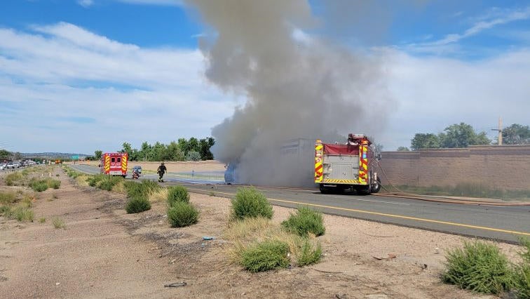 Burning semi truck closes eastbound I-70 near Denver West Boulevard ...