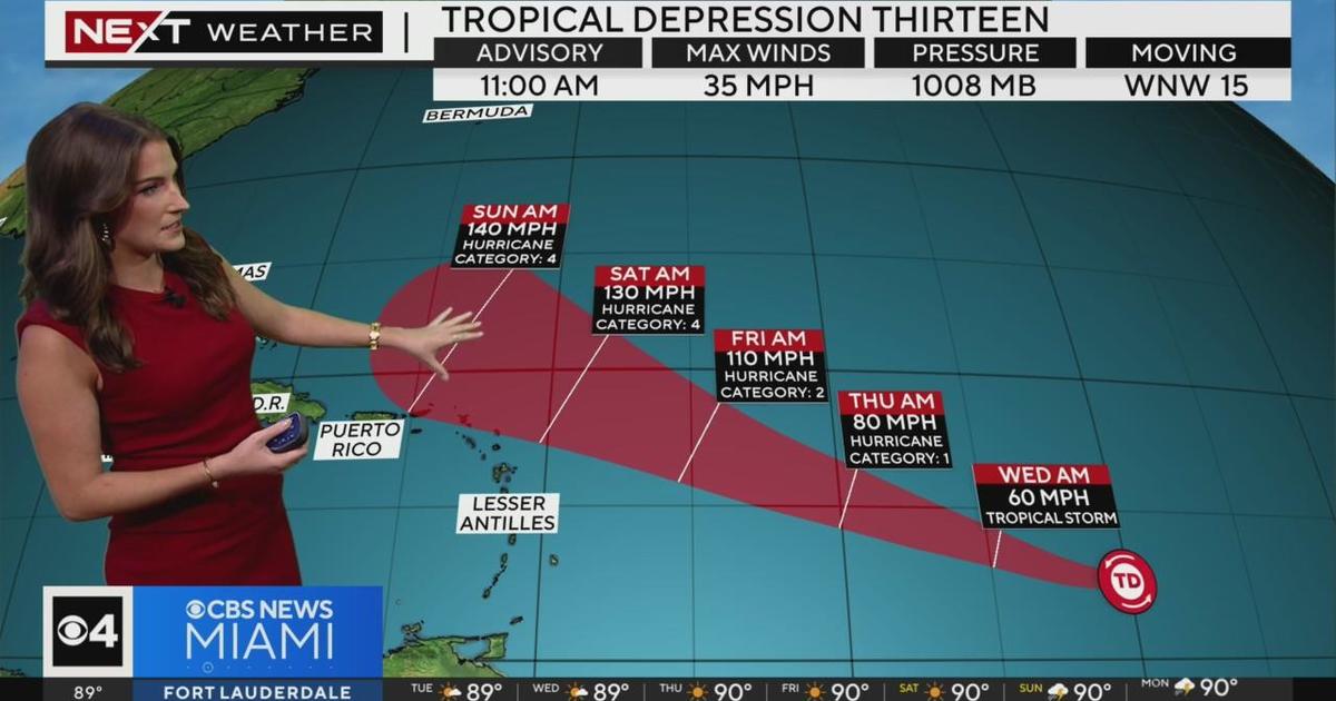 Tropical Depression 13 Forms In Central Atlantic - CBS Miami