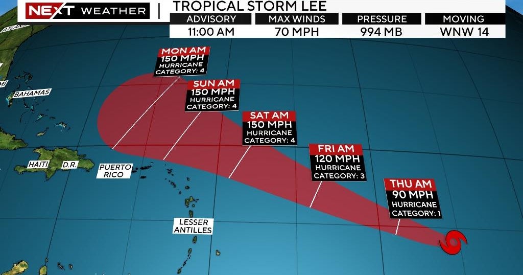 NEXT Weather: Tropical Storm Lee near hurricane strength NEXT Weather: Tropical Storm Lee near hurricane strength