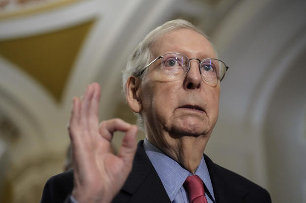 Senate Minority Leader Mitch McConnell speaks during a news conference following a closed-door lunch meeting with Senate Republicans at the Capitol on Sept. 6, 2023, in Washington, D.C. 