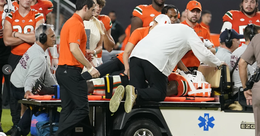 Miami All-America basic safety Kamren Kinchens carted off in opposition to Texas A&M following terrifying injuries Miami All-America basic safety Kamren Kinchens carted off in opposition to Texas A&M following terrifying injuries