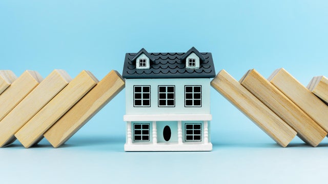 Wood Blocks and House Model Protection Effect 