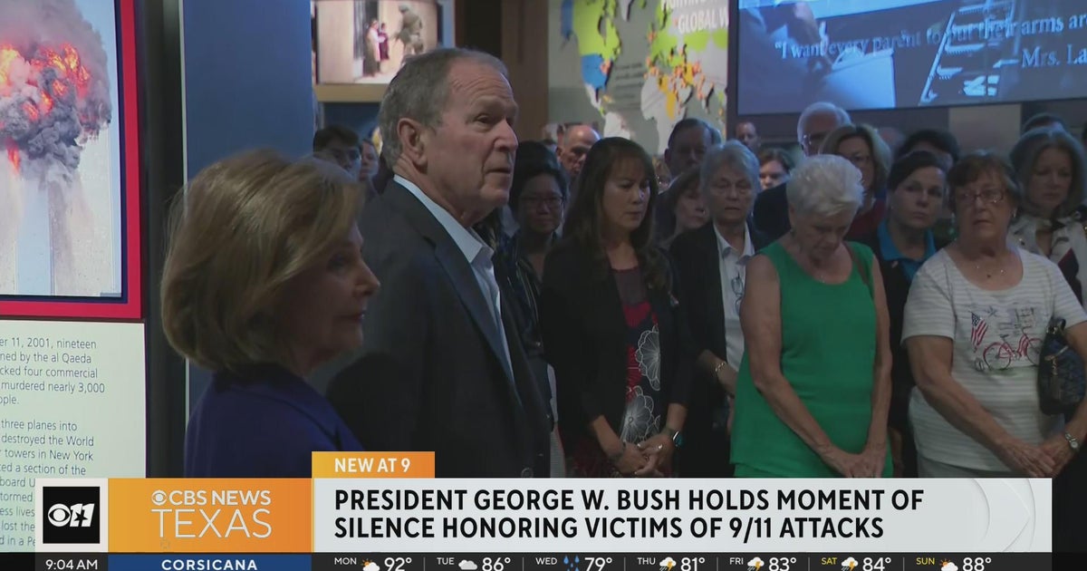 Former President George W. Bush holds moment of silence on 9/11 - CBS Texas