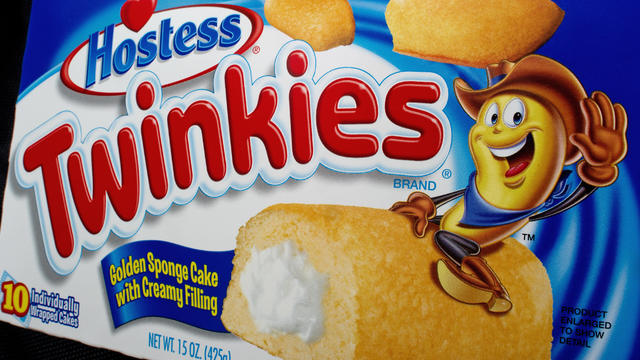A view of a box of 10 Hostess Twinkies i 