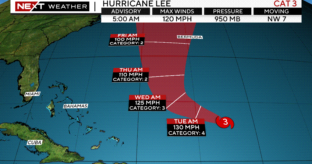Hurricane Lee path: Storm to switch north, carry rip currents, harmful surf to South Florida Hurricane Lee path: Storm to switch north, carry rip currents, harmful surf to South Florida