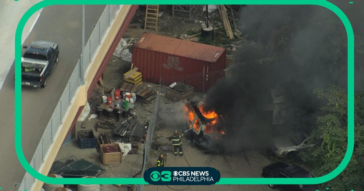 Car fire under Route 1 in Philadelphia - CBS Philadelphia
