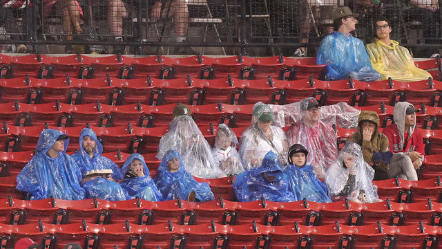 Red Sox fans rain Fenway Park 