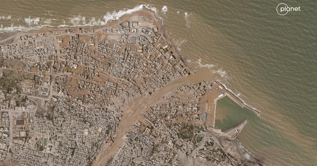 Сателитни изображения показват мащабни опустошения от наводненията в Либия