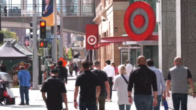 pedestrians near target on nicollet mall 