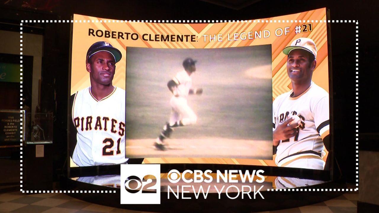 Hall of Fame baseball player Roberto Clemente honored in new Paley Center  for Media exhibit - CBS New York