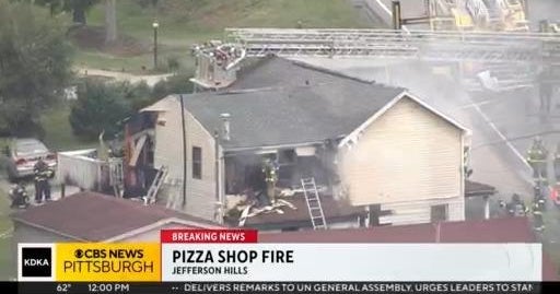 Crews battling fire at Banana Peppers Pizzeria in Jefferson Hills CBS