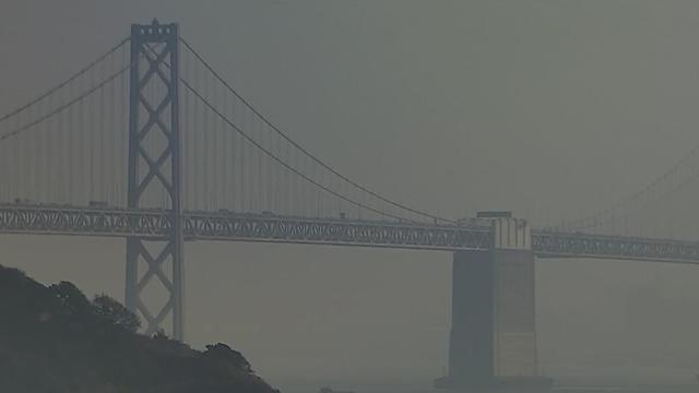 Smokey haze over the Bay Bridge 