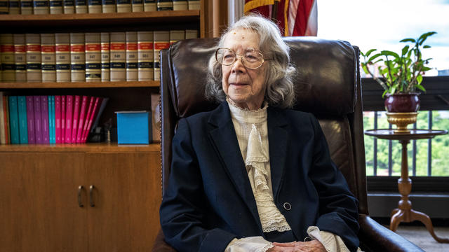 Pauline Newman, a 95-year-old judge on the U.S. Court Court of Appeals for the Federal Circuit, in her office on May 03 in Washington, DC. 