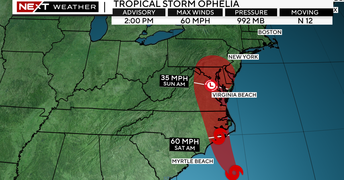 Tropical Storm Ophelia likely to bring heavy rain to Massachusetts  CBS Boston Tropical Storm Ophelia likely to bring heavy rain to Massachusetts  CBS Boston