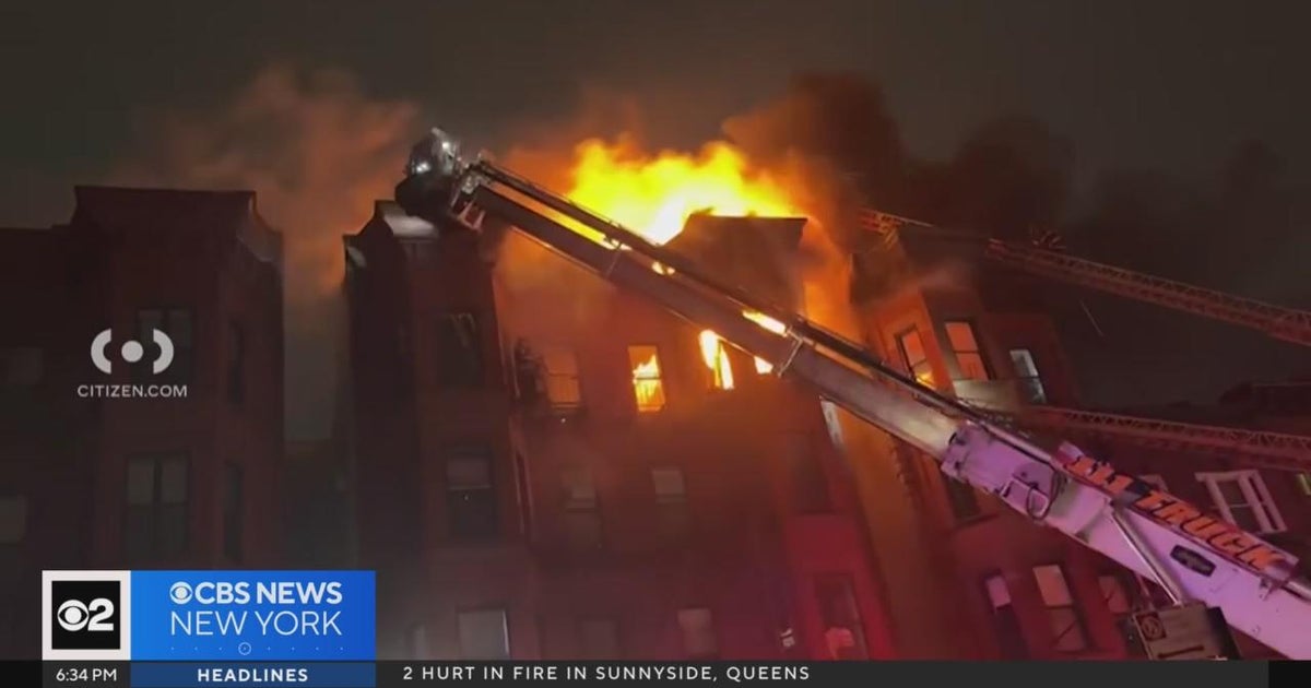 3 hospitalized after fire tears through Brooklyn building - CBS New York