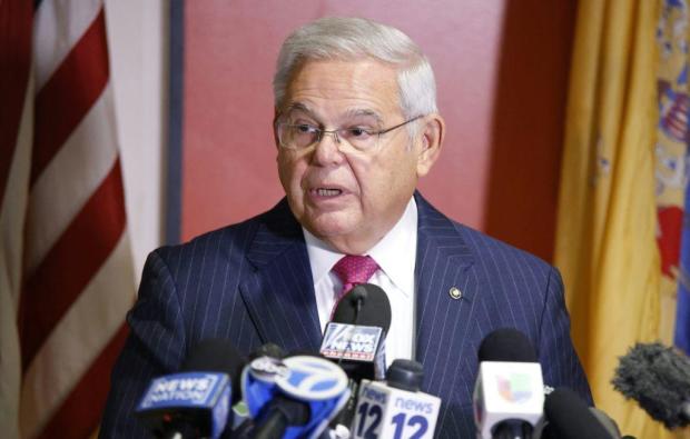 Sen. Bob Menendez speaks during a news conference in Union City, New Jersey, on Sept. 25, 2023. 