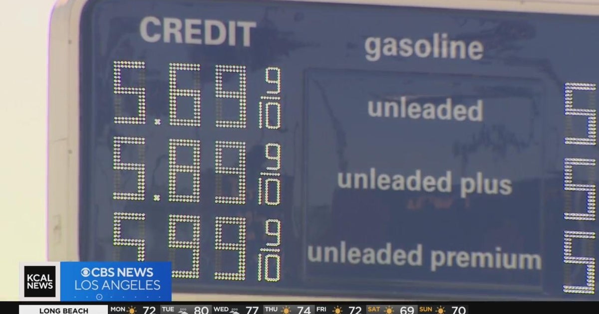 Average LA County gas price up again for 21 days straight - CBS Los Angeles