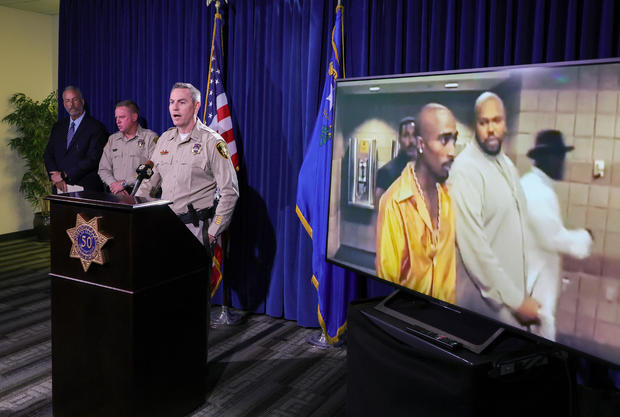 Las Vegas Police Department Holds News Conference On Arrest In 1996 Murder Of Tupac Shakur 