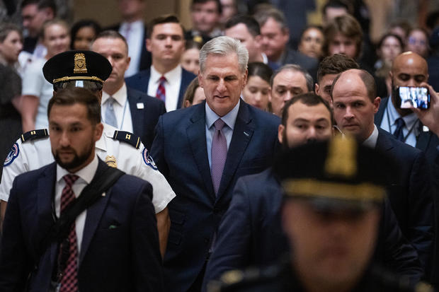 GOP Rep. Kevin McCarthy of California is seen in the Capitol after the House voted to remove him as speaker by a vote of 216-210, on Oct. 3, 2023.  